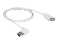 Bild von DELOCK Verlängerungskabel EASY-USB 2.0 Typ-A Stecker gewinkelt links / rechts > USB 2.0 Typ-A Buchse weiss 1 m