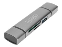 Bild von DIGITUS DA-70886 Combo Card Reader Hub USB-C+USB 3.0 1x SD 1x MicroSD 1x USB 3.0 grau