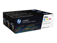 Bild von HP 305A Original Toner cyan, magenta und gelb Standardkapazität 2.600 Seiten 3er-Pack