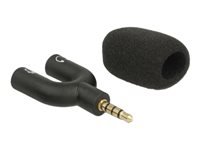 Bild von DELOCK Kondensator Mikrofon Uni-Direktional für Smartphone / Tablet 3,5 mm 4 Pin Klinke 90 winkelbar schwarz