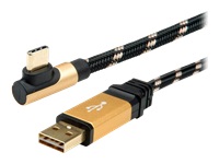 Bild von ROLINE GOLD USB 2.0 Kabel USB A ST reversibel - USB C ST gewinkelt 0,8m