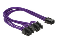 Bild von DELOCK Kabel Power PCIe 6 pin Bu > 2 x 8 pin St 30cm Textilummantelung violett