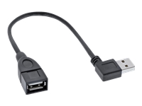 Bild von INLINE Smart USB 2.0 Verlaengerung gewinkelt Stecker Buchse Typ A schwarz 0,2m