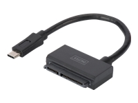 Bild von DIGITUS USB 3.1 Typ C - SATA 3 Adapterkabel 6,4cm 2,5Zoll SSD/HDD Chipsatz: ASM1351 10Gbps (USB 3.1)  6 Gbs (SATA) schwarz