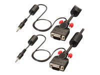 Bild von LINDY VGA und Audiokabel M/M schwarz 1m HD15 M/M und 3.5mm Stereo M/M DDC-faehig