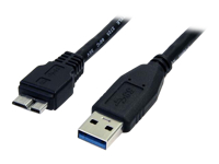 Bild von STARTECH.COM 0,5m USB 3.0 A auf Micro B Kabel - St/St - Schwarz - 50cm SuperSpeed USB 3.0 Anschlusskabel - Stecker / Stecker