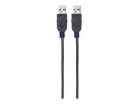 Bild von MANHATTAN USB 2.0 A Anschlusskabel 0,5m Typ A Stecker - Typ A Stecker 480 Mbps 0,5m schwarz