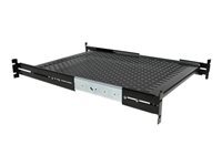 Bild von STARTECH.COM 2HE ausziehbarer Rack-Fachboden belüftet - 22.7kg - 19 Zoll Serverschrank Rack-Shelf - Schwarz