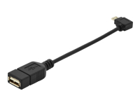 Bild von ASSMANN USB 2.0 Adapterkabel OTG Typ mikro B - A St/Bu 0,15m USB 2.0 konform rechts gewinkelt sw
