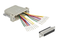 Bild von DELOCK D-Sub HD 44 Pin Crimp Buchse zu 2xRJ45 Buchse mit Montagesatz beige