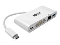 Bild von EATON TRIPPLITE USB-C Multiport Adapter DVI USB-A Port Gbe and PD Charging White