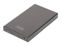 Bild von DIGITUS USB 3.0-SATA SDD/HDD Gehäuse 6,4cm 2,5Zoll 9.5 & 7.5 mm SSD/HDD Aluminium Gehäuse  tool-free Chipsatz: JMS578