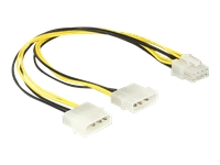 Bild von DELOCK Stromkabel 2 x 4 Pin Molex Stecker > 8 Pin EPS Stecker 30 cm