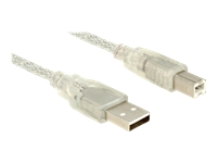 Bild von DELOCK Kabel USB 2.0 Typ-A Stecker > USB 2.0 Typ-B Stecker 1,5 m transparent