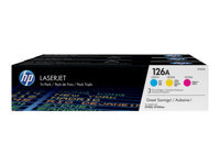 Bild von HP 126A Original Toner cyan, magenta und gelb 3x 1.000 Seiten 3er-Pack