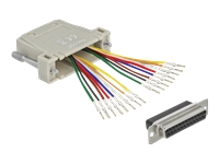 Bild von DELOCK D-Sub 25 Pin Crimp Buchse zu 2xRJ45 Buchse mit Montagesatz beige