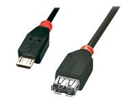 Bild von LINDY USB 2.0 Kabel Typ  Micro-B / A OTG, 1m Micro-B Stecker an A Kupplung