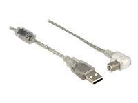 Bild von DELOCK Kabel USB 2.0 A Stecker > USB 2.0 B Stecker 90G gewinkelt unten 3,0 m transparent