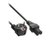 Bild von INLINE Netzkabel Schukostecker gewinkelt auf Warmgeraetestecker C15 schwarz 1m