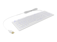 Bild von KEYSONIC KSK-6031INEL-Wh DE Hygiene Keyboard kompakt f. WINDOWS Hintergrundbeleuchtung IP68 int. USB Cable