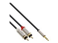 Bild von INLINE Slim Audio Cinch Klinke Kabel 3.5mm Stecker an 2x Cinch Stecker 1m