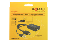 Bild von DELOCK Adapterkabel HDMI-A Stecker > Displayport 1.2 Buchse schwarz