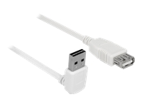 Bild von DELOCK Verlängerungskabel EASY-USB 2.0 Typ-A Stecker gewinkelt oben / unten > USB 2.0 Typ-A Buchse weiss 3 m