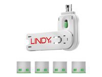 Bild von LINDY USB Portschloesser 4xGRUEN+Key 4 Schloesser mit 1 Schluessel