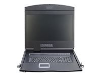 Bild von DIGITUS Modulare Konsole mit 48,3cm 19Zoll TFT 16 Port KVM & Touchpad CH Tastatur RAL 9005 - schwarz