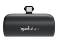 Bild von MANHATTAN Powerbank 5.000 mAh mit integriertem USB-C-Stecker 20W Power Delivery ausklappbarer Ständer zur Nutzung als Handyhalterung