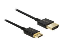 Bild von DELOCK Kabel High Speed HDMI mit Ethernet - HDMI-A Stecker > HDMI Mini-C Stecker 3D 4K 0,5 m Slim Premium