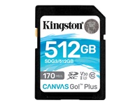 Bild von KINGSTON 512GB SDXC Canvas Go Plus 170R C10 UHS-I U3 V30
