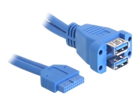 Bild von DELOCK Kabel USB 3.0 Pinheader BU > 2x USB 3.0-A Bu 45cm uebereinander