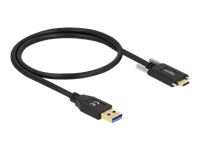 Bild von DELOCK SuperSpeed USB 10 Gbps USB 3.2 Gen 2 Kabel Typ-A Stecker zu USB Type-C Stecker mit Schrauben seitlich 0,5 m