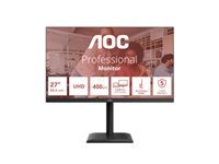 AOC U27E4CV 27p 3840x2160 60Hz IPS Flat H/A 150MM USB C DOCKING 90W Adaptive Sync EyeComfort 3.0 USB HUB SPEAKER