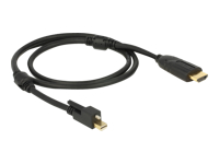 Bild von DELOCK Cable mini Displayport 1.2 male with screw > HDMI male 4K Active black 1 m