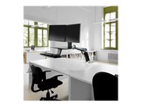 ERGOTRON WorkFit-A Dual Workstation With Suspended Keyboard Standing desk converter black polished aluminium