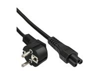 Bild von INLINE Netzkabel fuer Notebook Schutzkontaktstecker gewinkelt auf 3pol Kupplung schwarz 2m