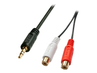 Bild von LINDY Audiokabel Stereo 3,5mm male / 2x RCA female 25cm vergoldet