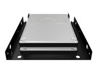 Bild von ICY BOX IB-AC643 Metall Einbaurahmen fuer 2x 6,35cm 2,5 Zoll SATA HDD/SSD in einen 8,89cm 3,5 Zoll Schacht