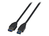 Bild von EFB USB3.0 Verlaengerungskabel Stecker Typ-A auf Buchse Typ-A Premium Schwarz 1,8m