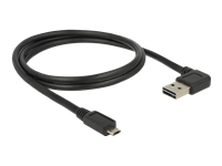 Bild von DELOCK Kabel EASY-USB 2.0 Typ-A Stecker gewinkelt links / rechts > EASY-USB 2.0 Typ Micro-B Stecker schwarz 1 m