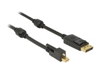 Bild von DELOCK Kabel mini Displayport 1.2 Stecker mit Schraube > Displayport Stecker 1m schwarz 4K