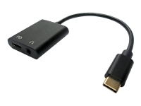 Bild von ROLINE Adapter USB Typ C - 3,5mm Audio + Typ C PD ST/BU 0,13m