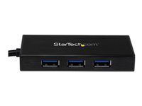 Bild von STARTECH.COM 3 Port USB 3.0 Hub mit Gigabit Ethernet Adapter aus Aluminum - Kompakter USB3 Hub mit GbE