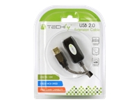 Bild von TECHLY USB2.0 Aktives Verlaengerungskabel schwarz 10m Stecker Typ A auf Buchse Typ A