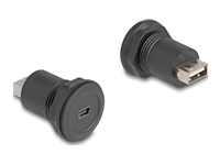 Bild von DELOCK USB 2.0 Typ Mini-B zu USB 2.0 Typ-A Einbaubuchse schwarz