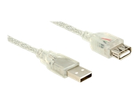 Bild von DELOCK Verlängerungskabel USB 2.0 Typ-A Stecker > USB 2.0 Typ-A Buchse 1,5 m transparent