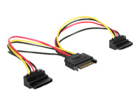 Bild von DELOCK Kabel Power SATA 15 Pin > 2 x SATA HDD mit Metallclip– gewinkelt