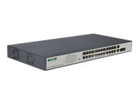 Bild von DIGITUS 24-port Fast Ethernet PoE Switch + 2G Combo TP/SFP 390W Rack einbaufähig